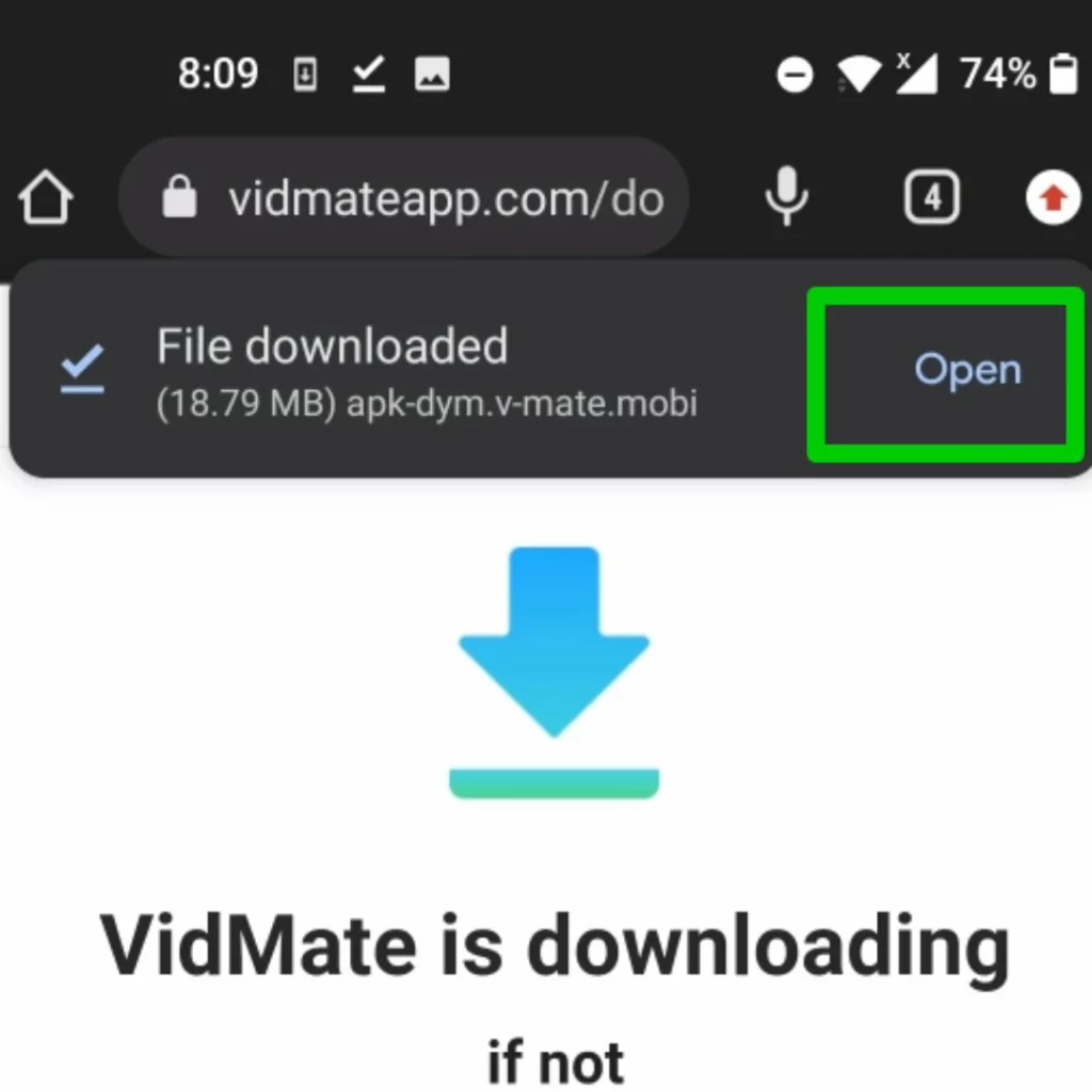 vidmate open এ ক্লিক করুণ