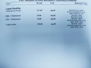 lipid profile test reports