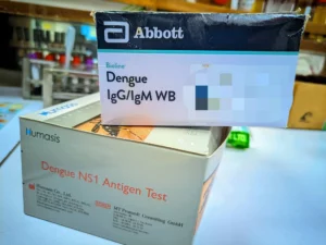 ns1 dengue and ict for dengue antibodies test reagent box