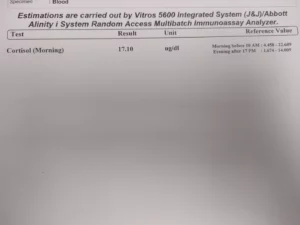 cortisol morning test report