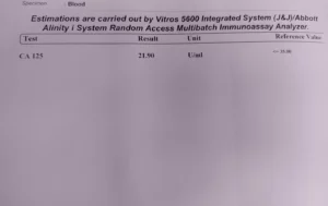 CA125 test report