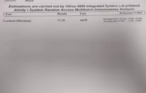 cortisol test normal range