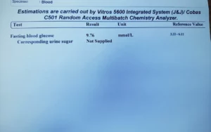 fasting blood sugar report